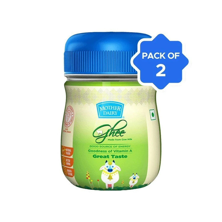 Mother Dairy Cow Ghee - Pack of 2 (Hasuvina Tuppa)