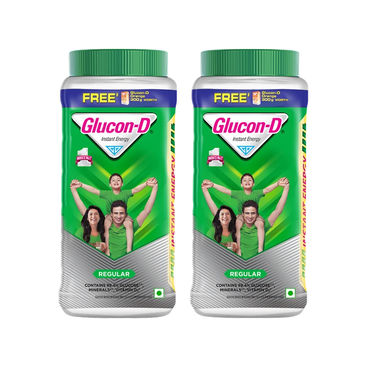 Glucon-D Regular Instant Glucose Energy Drink - Pack of 2