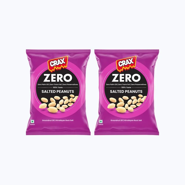 Crax Zero Classic Salted Peanuts, (Himalayan Rock Salt) - Pack of 2
