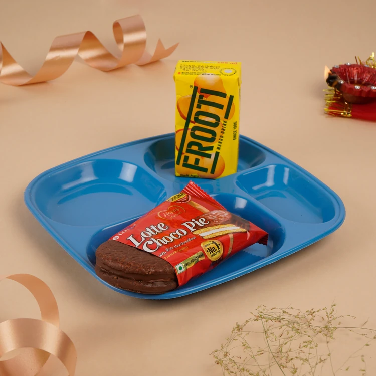 Navum Premium Kanjak Plate + Frooti Mango Drink x 12 + Lotte Choco Pie - 12 units Combo