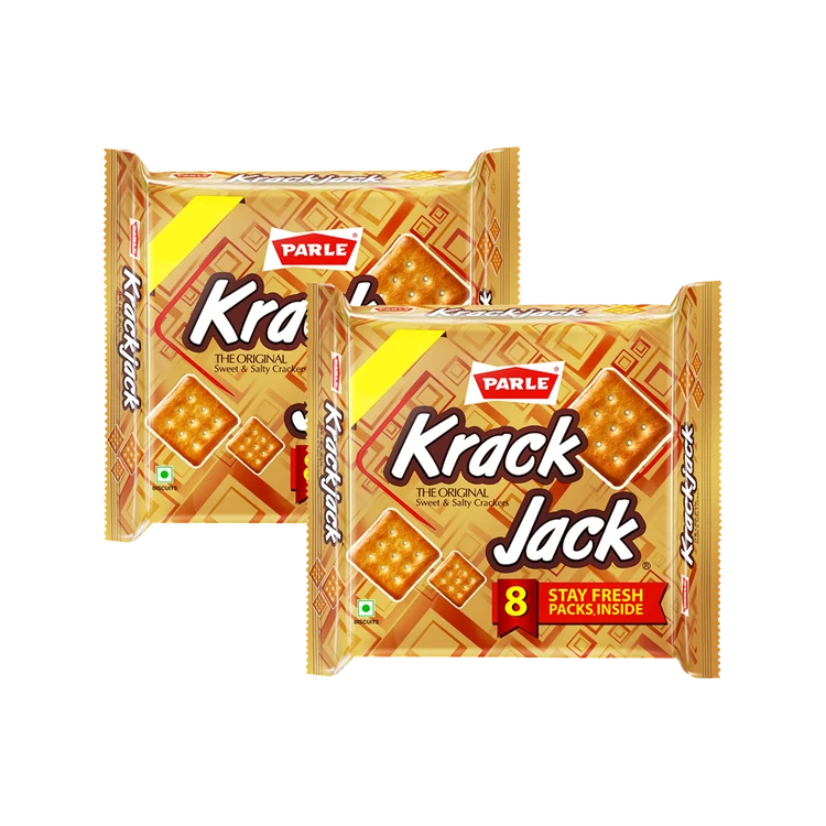 Parle Krackjack Original Sweet & Salty Biscuits - Pack of 2