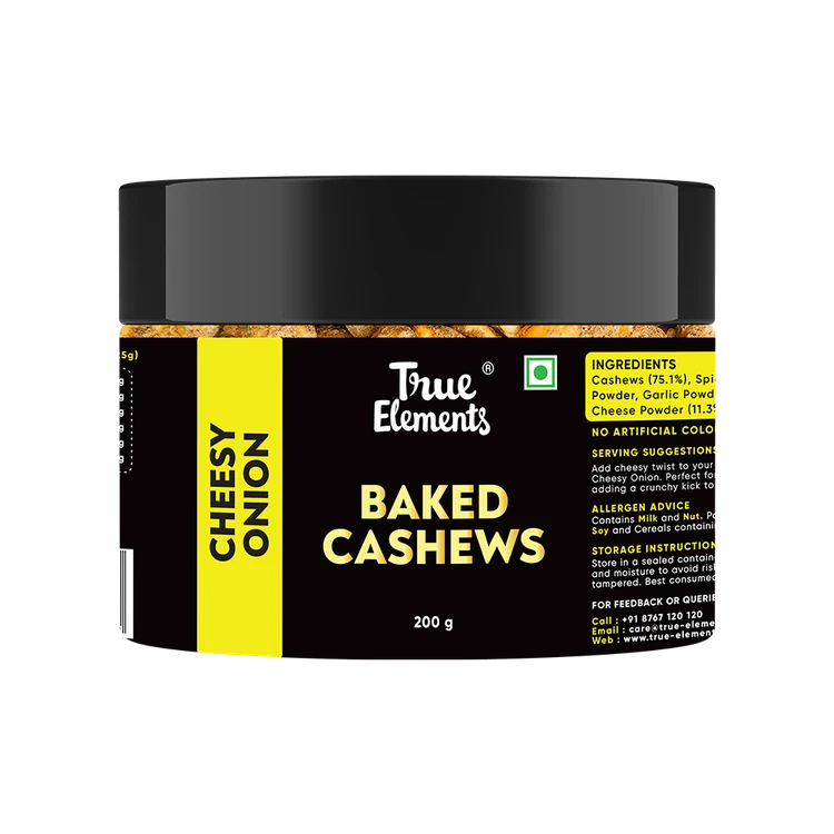 True Elements Baked Flavoured Cashew (Cheesy Onion) (Flavoured Godambi)