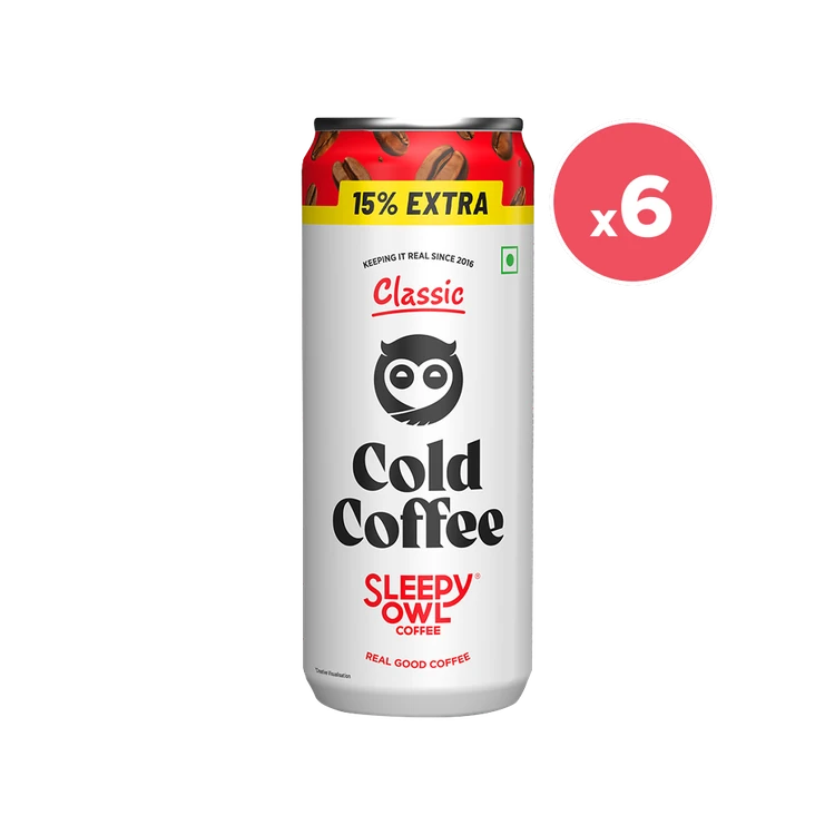 Sleepy Owl Classic Cold Coffee Can - Pack of 6
