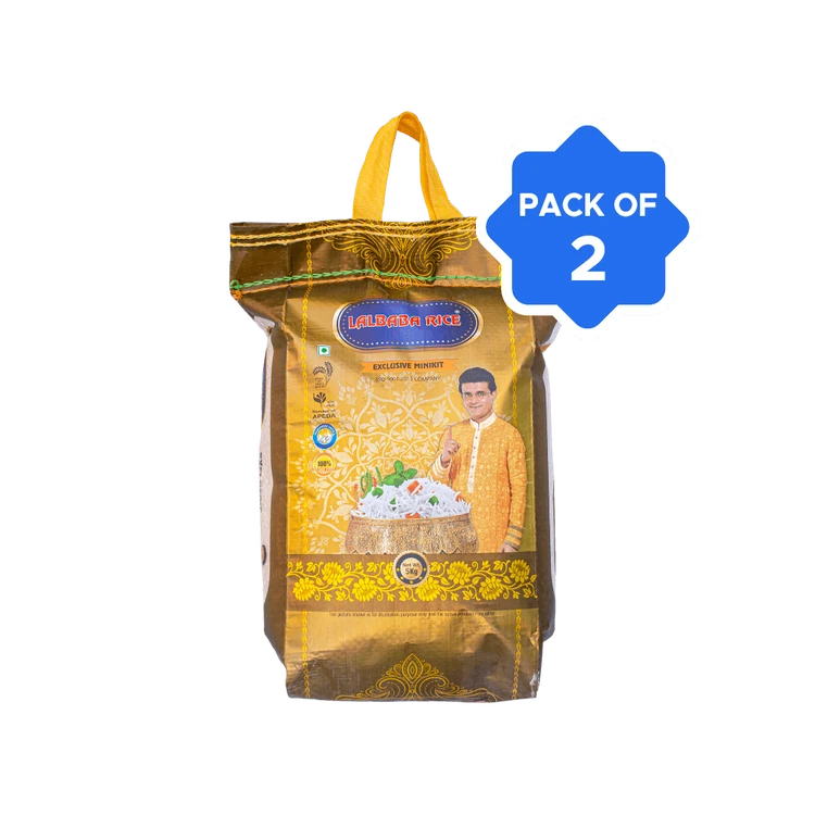 Lalbaba Minikit Premium Miniket Rice (Long Grain) - Pack of 2 (Miniket Akki)