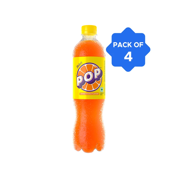 Bisleri Pop Orange Flavour Orange Soft Drink - Pack of 4