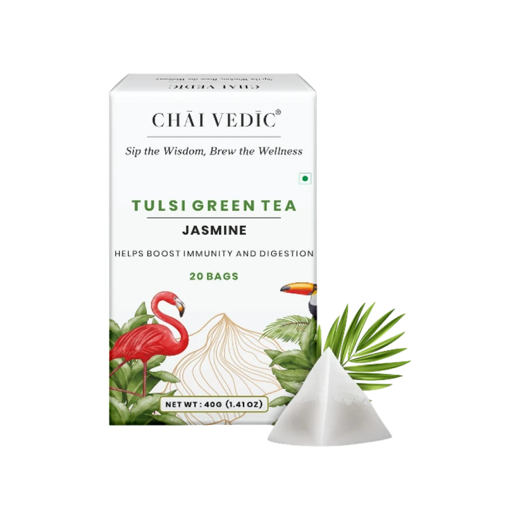 Chai Vedic Tulsi Green Tea Bags (Jasmine)