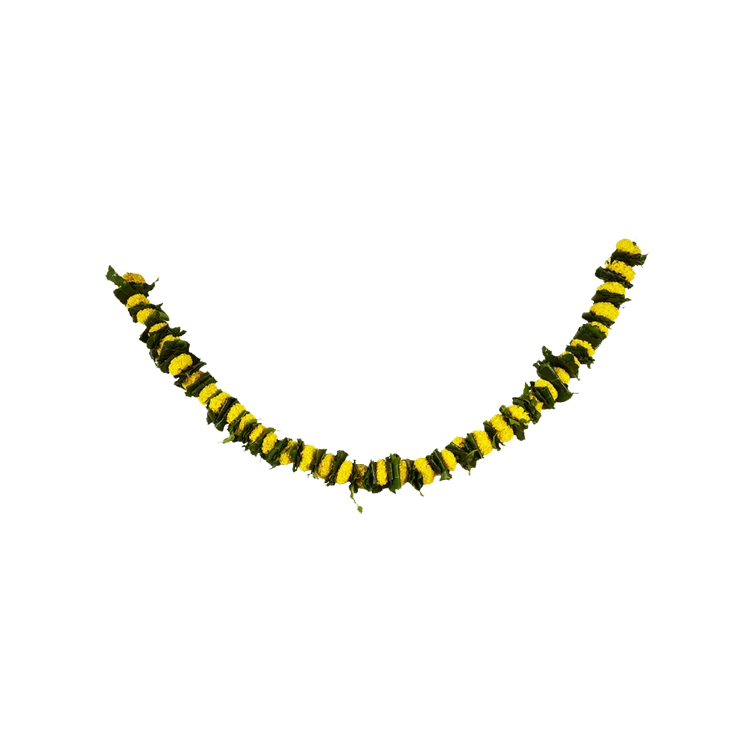 Ashoka Leaves and Yellow Marigold Flowers Toran / Bandhanwar Special Offer