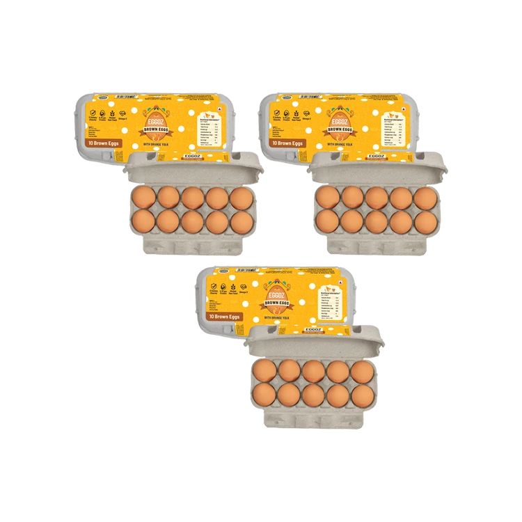 Eggoz Nutrition Protein Rich Brown Eggs (10 pieces) - Pack of 3