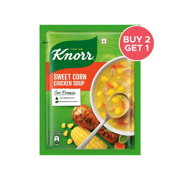 Knorr Sweet Corn Chicken Soup with No Added Preservatives - Buy 2 Get 1 Free