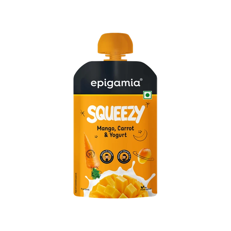 epigamia Squeezy Mango Carrot Flavoured Yogurt