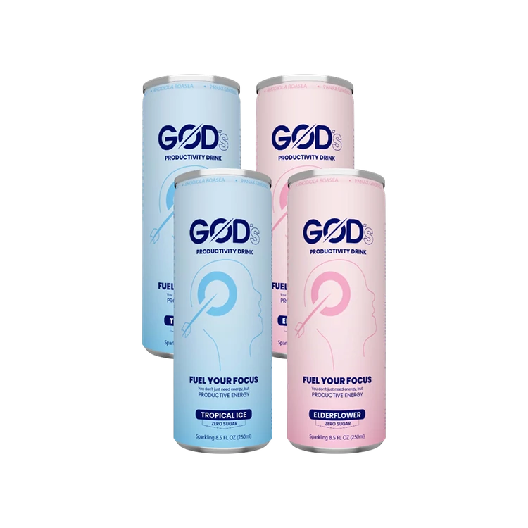 GOD'S Productivity Tropical Ice & Elderflower Sparkling Drink