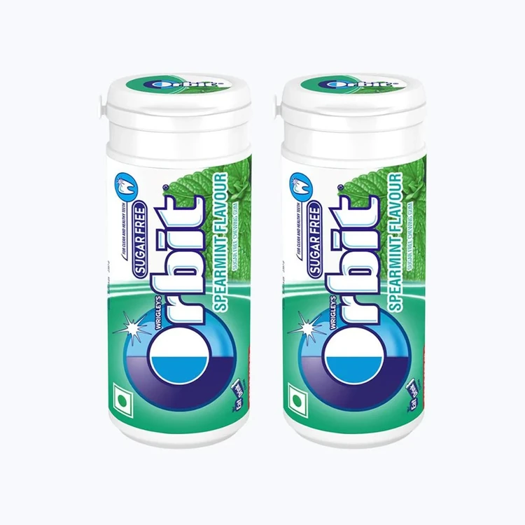 Orbit Spearmint Flavour Sugar Free Chewing Gum - Pack of 2