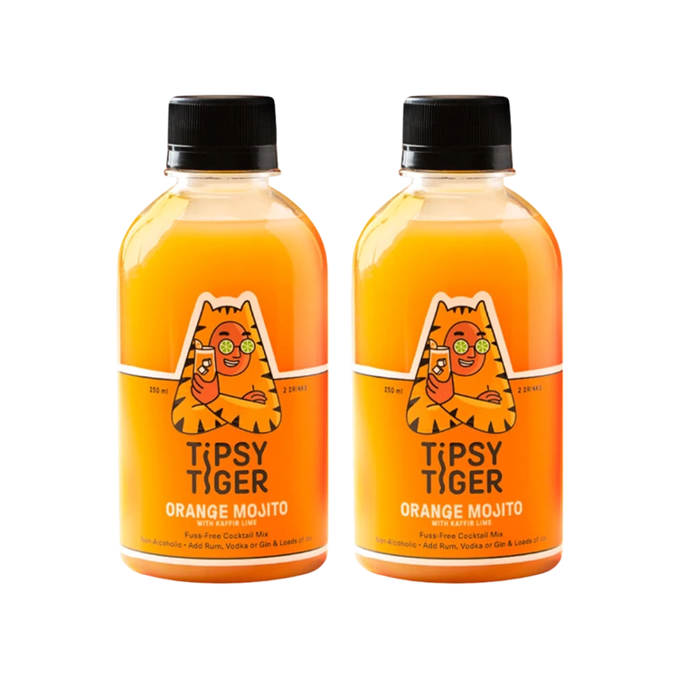 Tipsy Tiger Orange Mojito Mocktail Cocktail Mix - Pack of 2