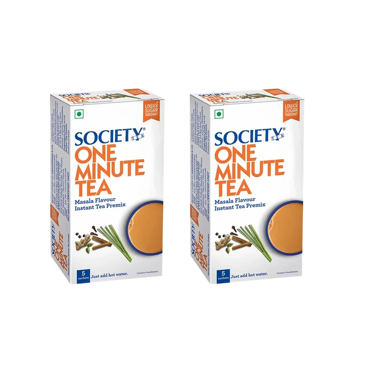 Society Low Sugar Masala Flavour One Minute Instant Tea Premix - Pack of 2