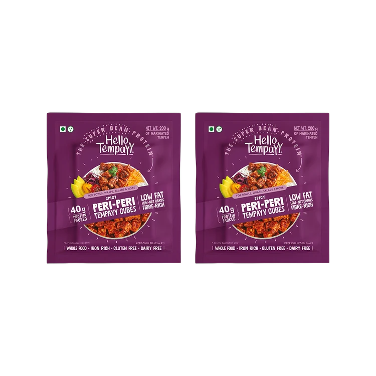 Hello Tempayy 40g Protein Peri Peri Tempeh Cubes - Pack of 2