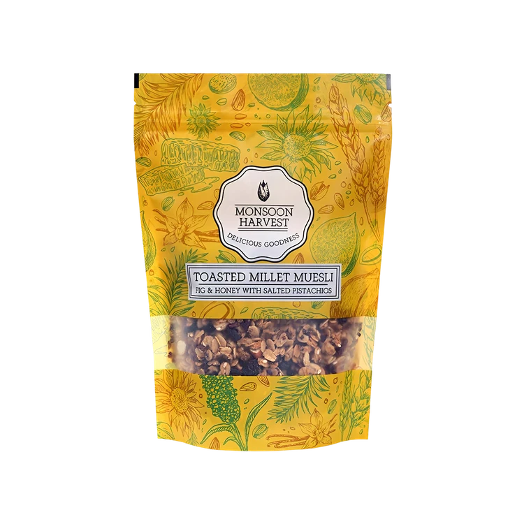 Monsoon Harvest Toasted Millet Fig & Honey with Salted Pistachios Muesli