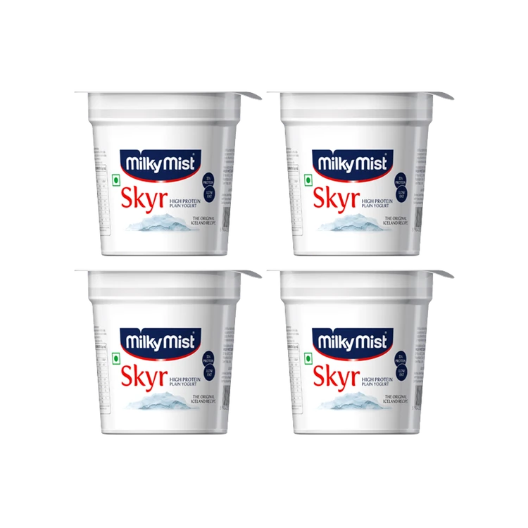 Milky Mist Skyr High Protein Plain Yogurt - Pack of 4