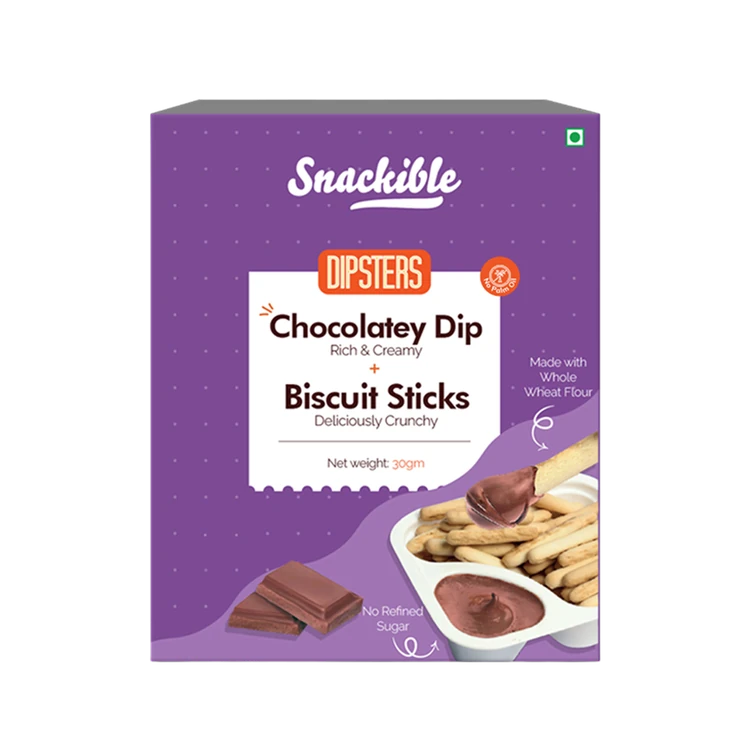 Snackible Biscuit Sticks with Chocolatey Dip
