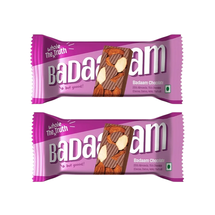 The Whole Truth Badaam Milk Chocolate Bar - Pack of 2