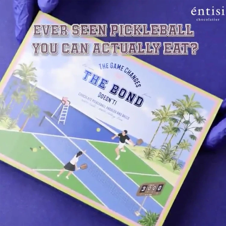 Entisi Chocolatier Pickleball Shaped Chocolates Gift Box