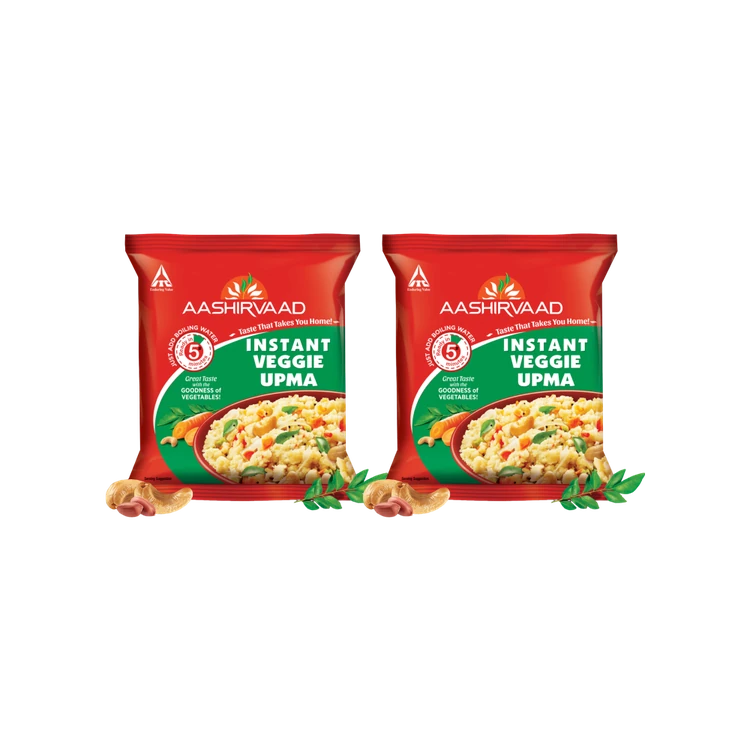 Aashirvaad Instant Veggie Upma Ready to Eat - Pack of 2