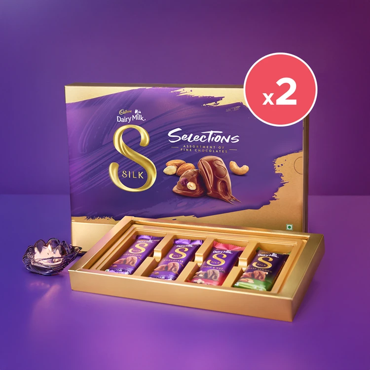 Cadbury Dairy Milk Silk Selection Assorted Diwali Chocolate Gift Pack - Pack of 2