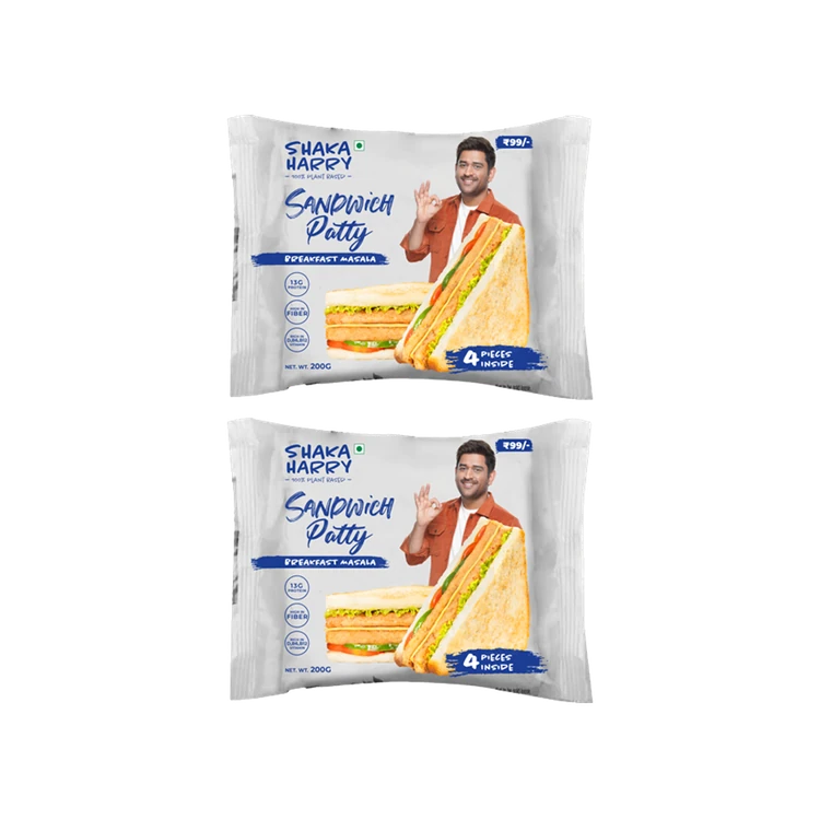 Shaka Harry Sandwich Veg Burger Patty - Pack of 2