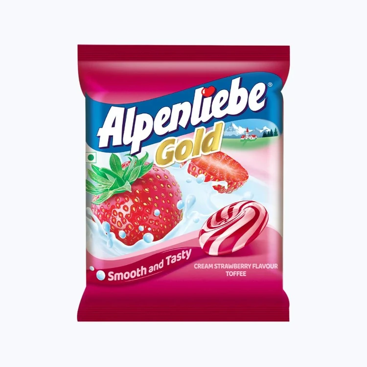 Alpenliebe Gold Cream Strawberry Candy (90 Pieces)