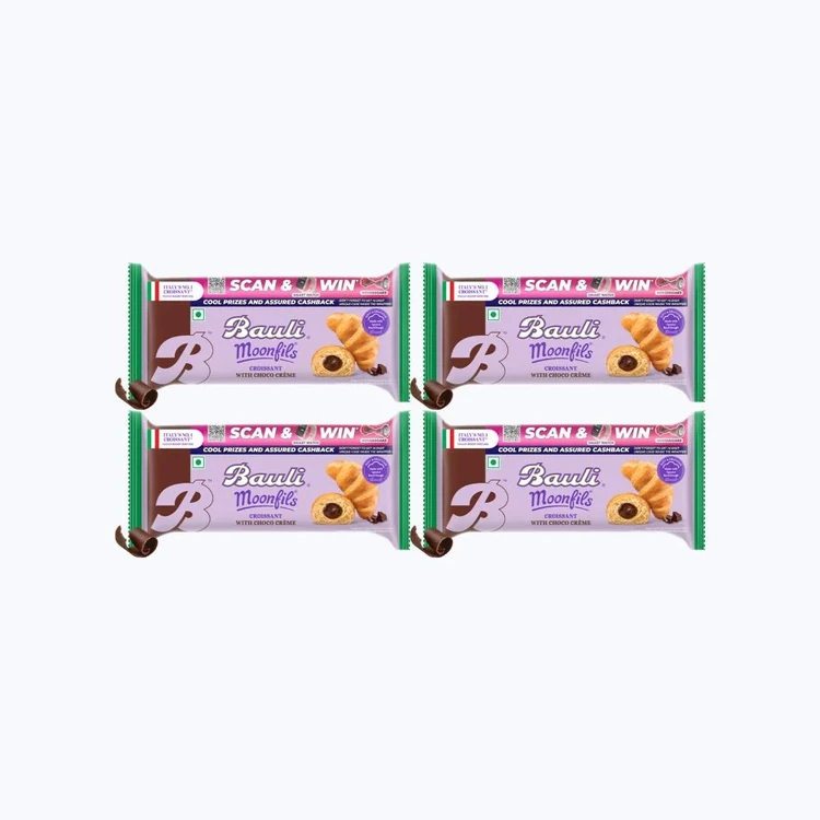 Bauli Moonfils Chocolate Crème Soft Croissant (Eggless) - Pack of 4