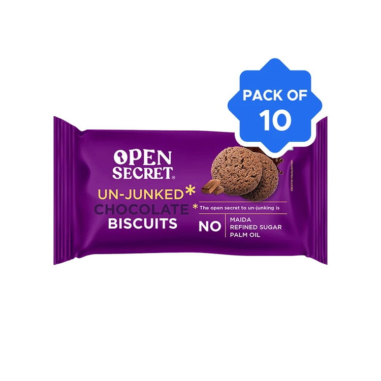 Open Secret Zero Maida Healthy Millet Biscuit - Chocolate - Pack of 10