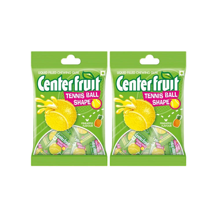 Chupa Chups Pineapple Flavour Tennis Ball Shaped Chewing Gum - Pack of 2