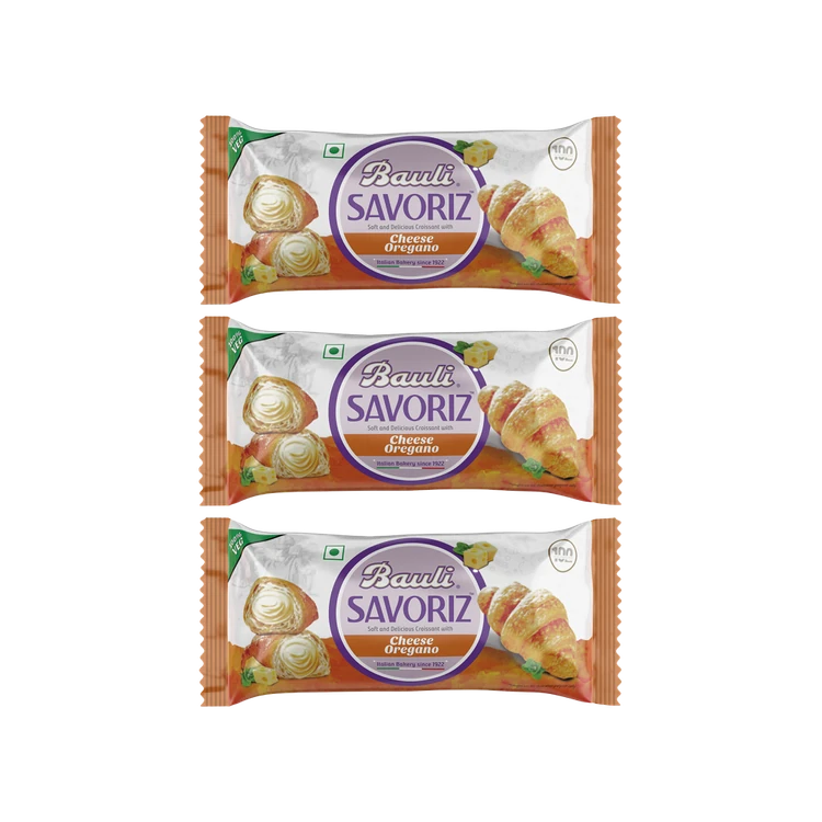 Bauli Savoriz Cheese Oregano Crème Croissant - Pack of 3