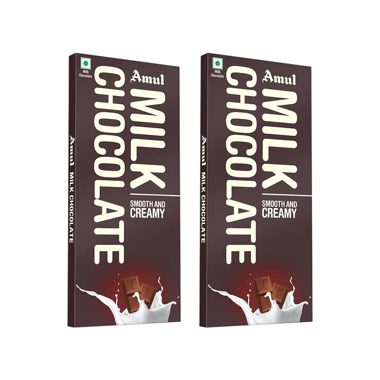 Amul Smooth & Creamy Milk Chocolate Bar - Pack of 2