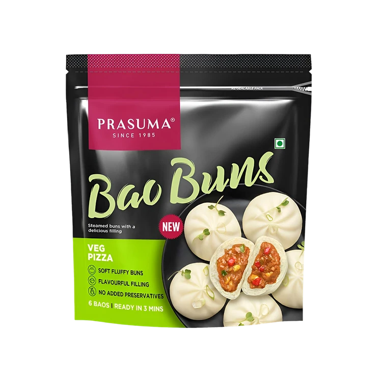 Prasuma Bao Bun Veg Pizza (6 Baos)