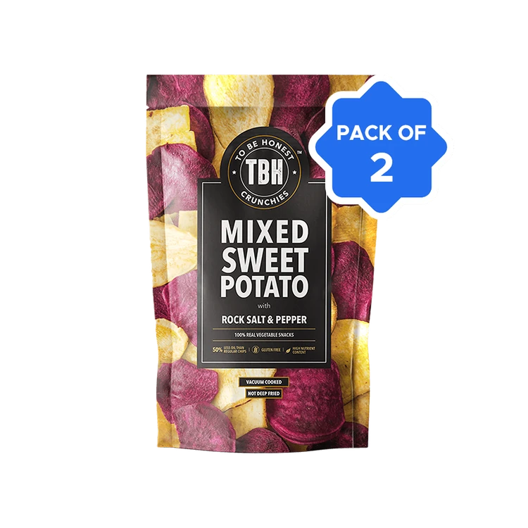 To Be Honest Mixed Sweet Potato with Rock Salt & Pepper Chips - Pack of 2