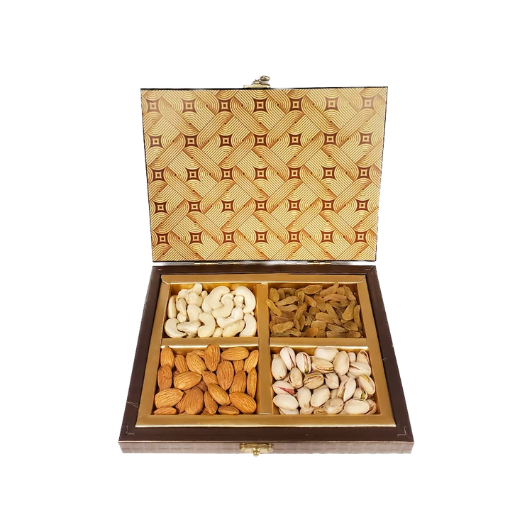Dadus Plain Wooden Assorted Dry Fruits Gift Pack (Dry Fruits Udugore Pack)