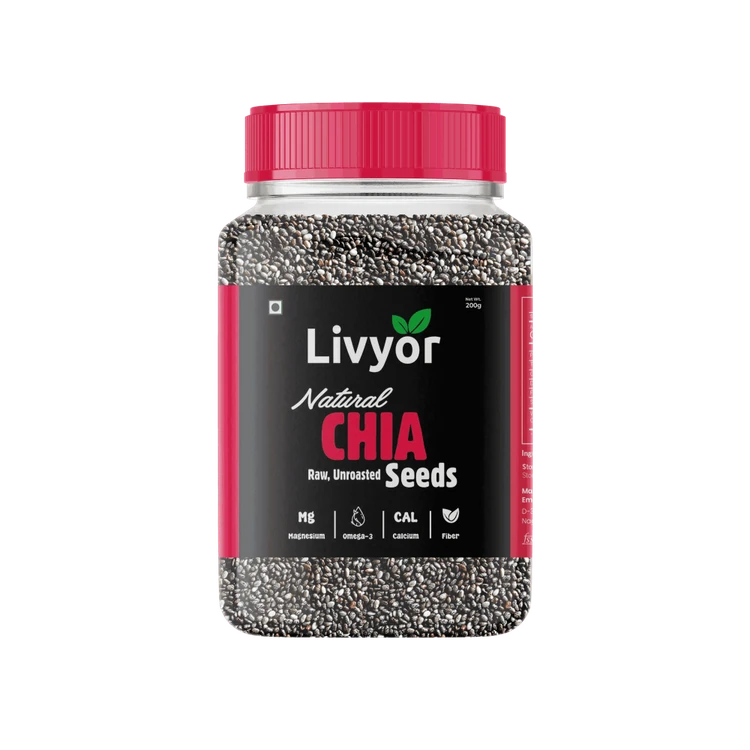 Livyor Raw Unroasted Chia Seeds (Chia Beeja)