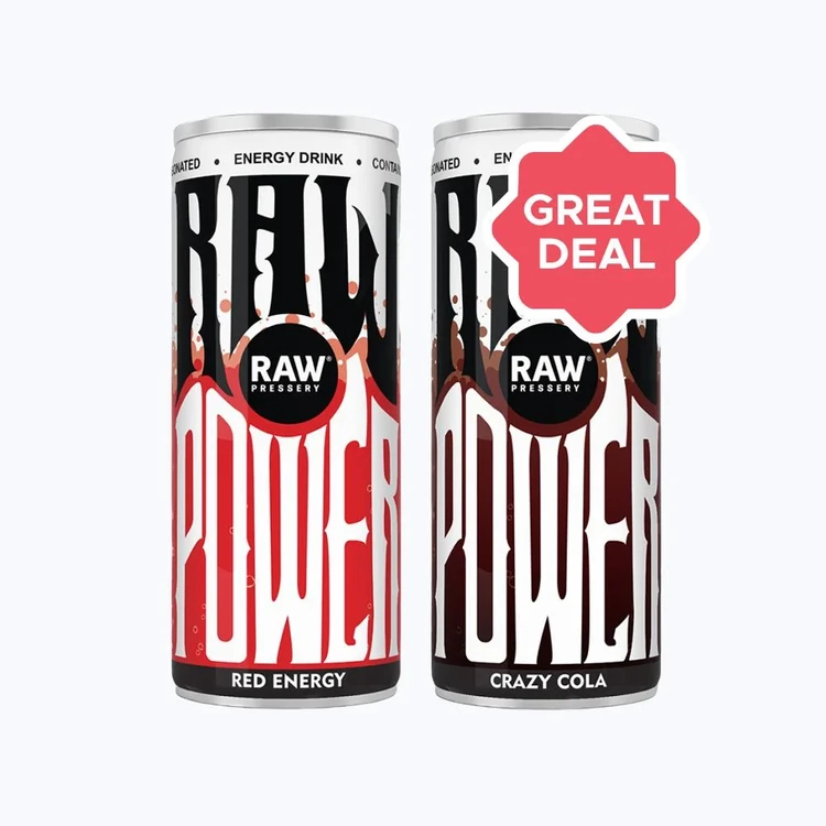 Raw Pressery Red Energy Drink +  Crazy Cola Energy Drink Combo