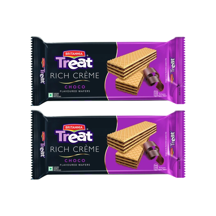 Britannia Treat Rich Creme Choco Flavoured Wafers - Pack of 2
