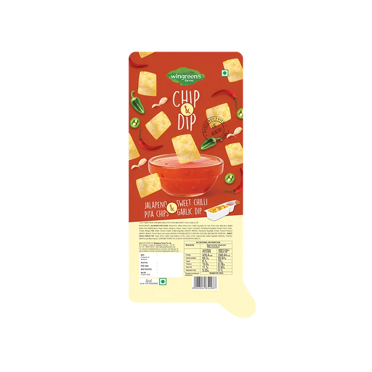 Wingreens Farms Jalapeno Pita Chips With Sweet Chilli Garlic Dip