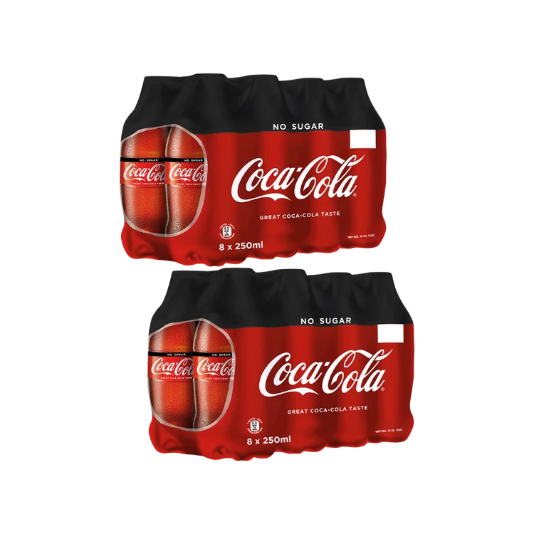 Coca-Cola No Sugar Soft Drink - Pack of 8
