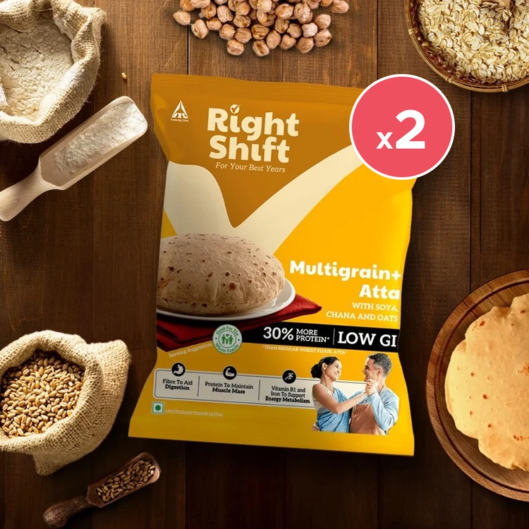 Right Shift Multigrain Atta (High Protein, Low GI) - Pack of 2 (Siri Daanya Hittu)