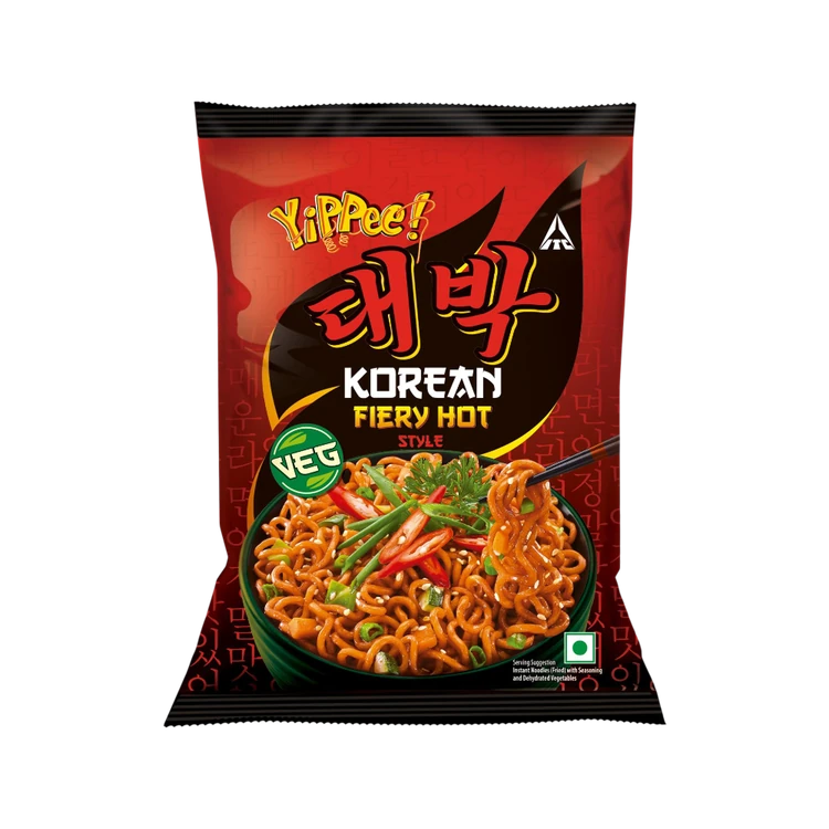 Yippee Korean Fiery Hot Style Veg Noodles