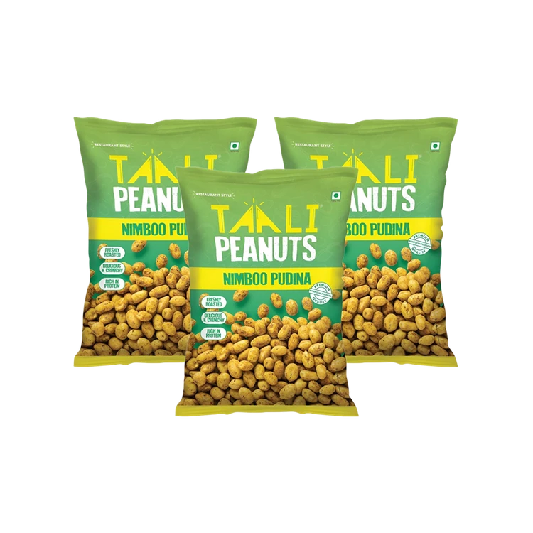 Taali Roasted Nimbu Pudina Peanuts - Pack of 3