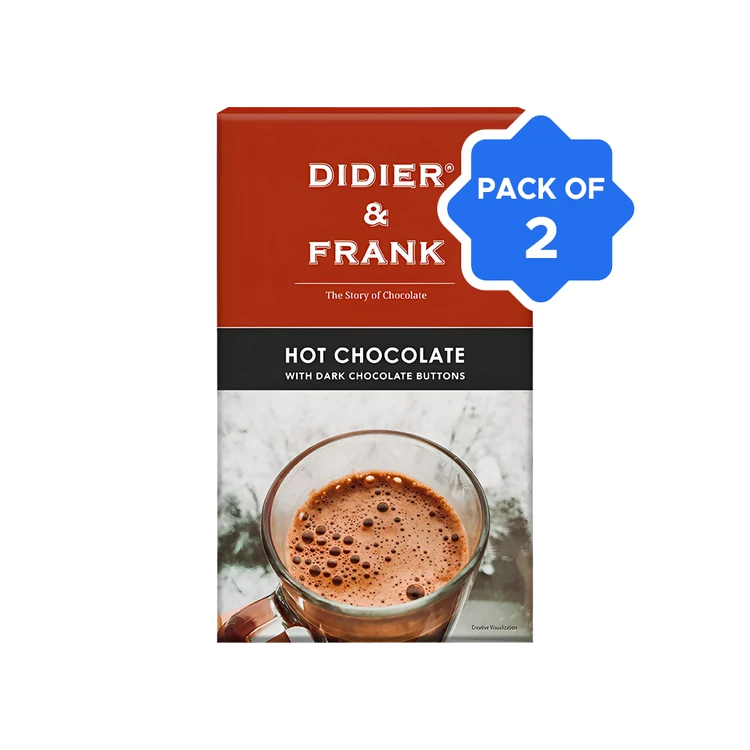 Didier & Frank Hot Chocolate with Dark Chocolate Buttons - Pack of 2