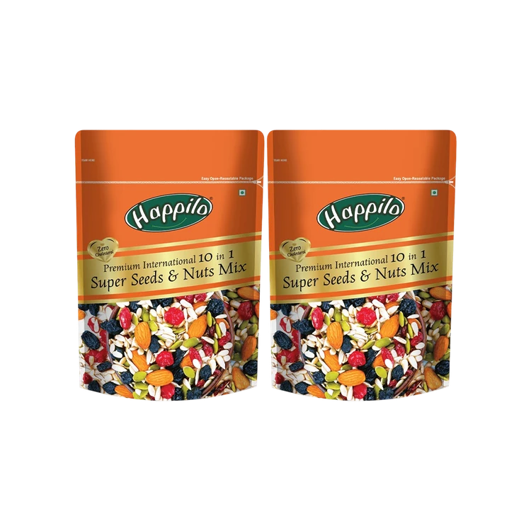 Happilo Premium 10 in 1 Super Seeds & Nuts Trail Mix - Pack of 2