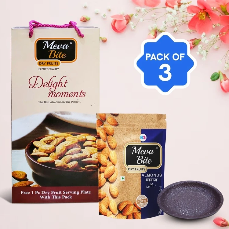 MevaBite Delight Moments Dry Fruits Gift Pack - Pack of 3 (Dry Fruits Udugore Pack)
