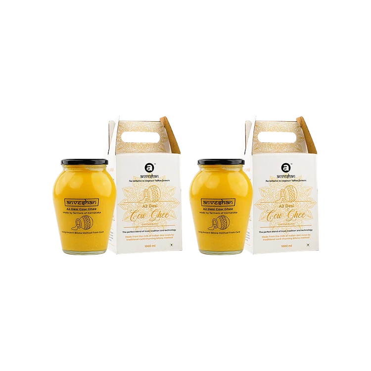 Anveshan Desi Cow A2 Ghee (Bilona Churned) - Pack of 2