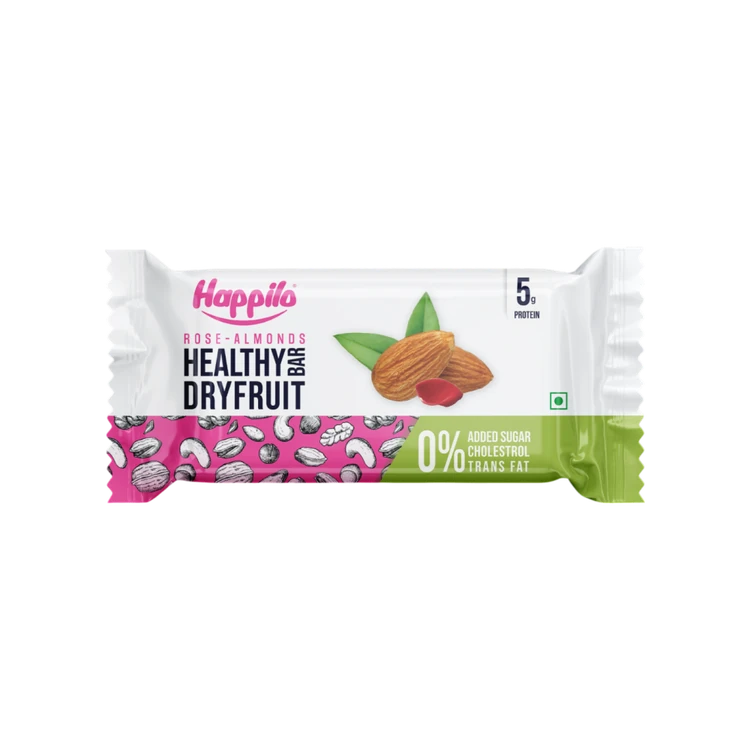Happilo Rose- Almonds Healthy Dry Fruit Bar