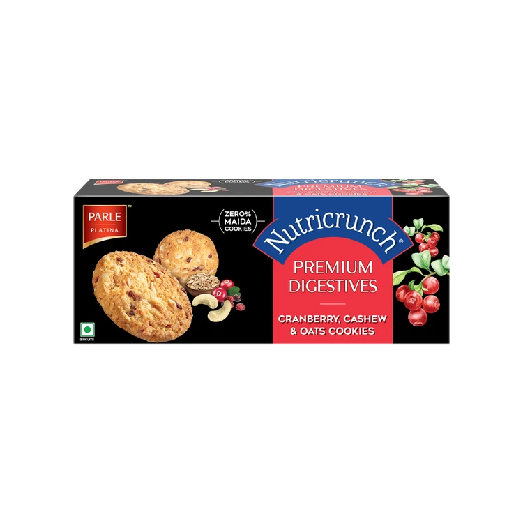 Parle Nutricrunch Premium Cranberry Nut Oat Cookies Bakery Cookies